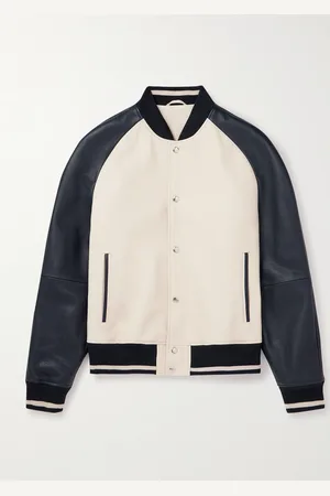 Mr P. Full-Grain Leather Varsity Jacket - Men - - M