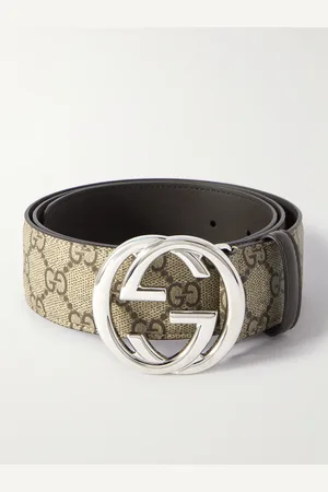 Gucci 40cm Leather-Trimmed Monogrammed Coated-Canvas Belt - Men - - EU 85