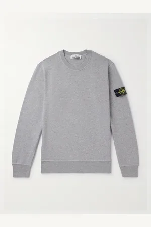 Stone Island Logo-Appliqu??d Garment-Dyed Cotton-Jersey Sweatshirt - Men - - S