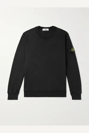 Stone Island Logo-Appliqu??d Garment-Dyed Cotton-Jersey Sweatshirt - Men - - M