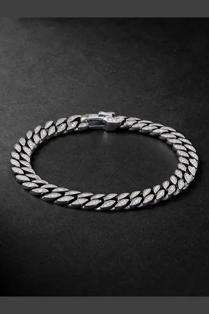David Yurman Sterling Diamond Curb Chain Bracelet - Men
