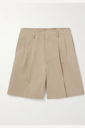 Loro Piana Joetsu Wide-Leg Pleated Cotton and Linen-Blend Twill Shorts - Men - - IT 48