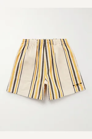 BODE Namesake Wide-Leg Logo-Embroidered Striped Cotton Shorts - Men - - L