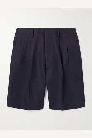 Loro Piana Joetsu Straight-Leg Pleated Cotton and Linen-Blend Twill Bermuda Shorts - Men - - IT 54