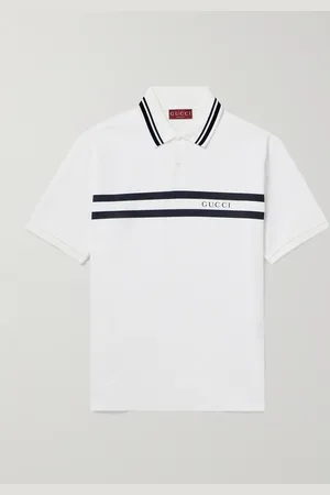 Gucci Logo-Print Striped Stretch-Cotton Piqu?? Polo Shirt - Men - - XXL