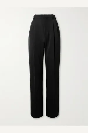 Saint Laurent Wide-Leg Pleated Grain de Poudre Wool Trousers - Men - - IT 48