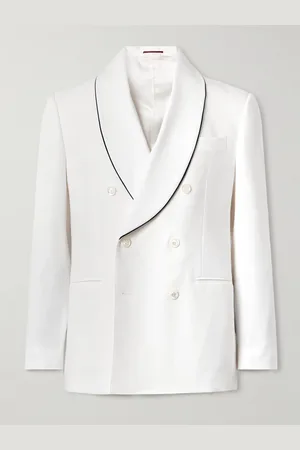 Brunello Cucinelli Double-Breasted Cotton Tuxedo Jacket - Men - - IT 46