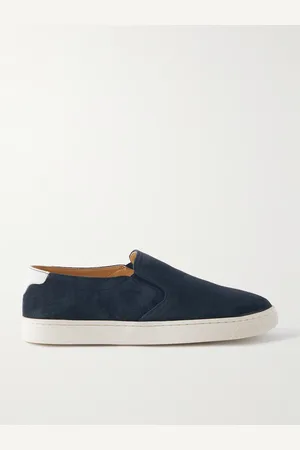 Brunello Cucinelli Leather-Trimmed Suede Slip-On Sneakers - Men - - EU 42