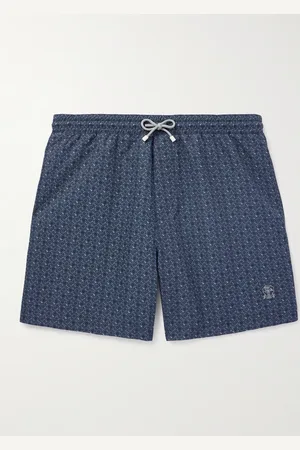 Brunello Cucinelli Straight-Leg Mid-Length Printed Swim Shorts - Men - - S