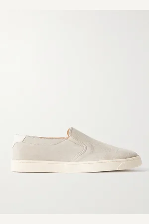 Brunello Cucinelli Leather-Trimmed Suede Slip-On Sneakers - Men - - EU 41.5