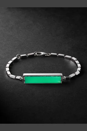 Suzanne Kalan 18-Karat White Gold, Chalcedony and Diamond Bracelet - Men