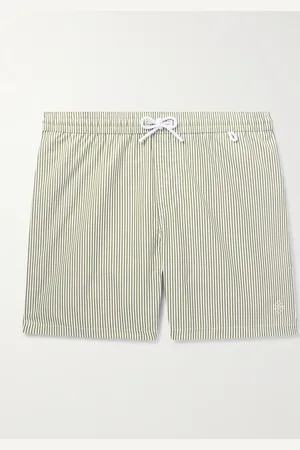 Loro Piana Bay Straight-Leg Mid-Length Logo-Print Striped Swim Shorts - Men - - XS