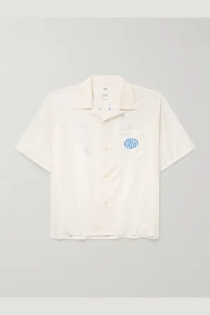 VISVIM Crosby Convertible-Collar Logo-Print Silk Shirt - Men - - 1