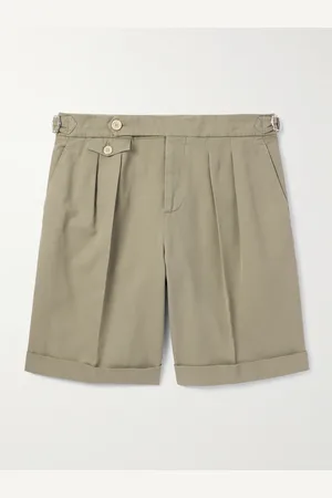Brunello Cucinelli Straight-Leg Pleated Garment-Dyed Cotton-Twill Shorts - Men - - IT 56