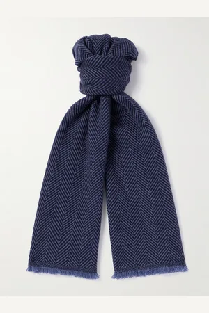 Brunello Cucinelli Fringed Herringbone Cashmere Scarf - Men