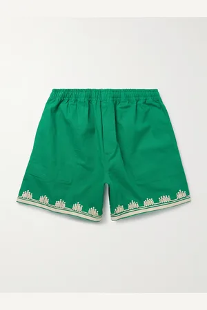 BODE Ripple Straight-Leg Embellished Grosgrain-Trimmed Cotton-Canvas Shorts - Men - - M