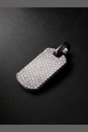 David Yurman Chevron Titanium and Sterling Silver Diamond Pendant - Men