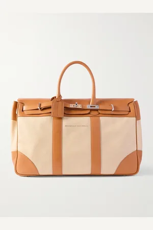 Brunello Cucinelli Panelled Full-Grain Leather Weekend Bag - Men