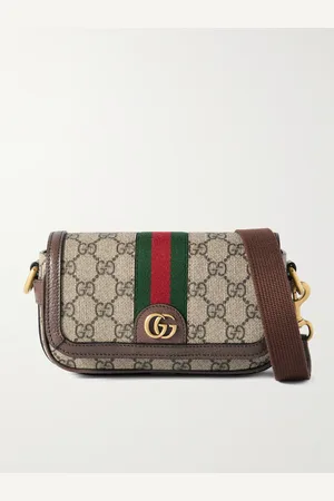 Gucci Ophidia Mini Leather-Trimmed Monogrammed Coated-Canvas Messenger Bag - Men