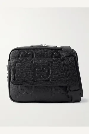 Gucci Jumbo GG Logo-Debossed Full-Grain Leather Messenger Bag - Men