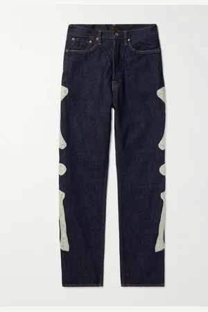KAPITAL Slim-Fit Crochet-Trimmed Jeans - Men - - UK/US 30