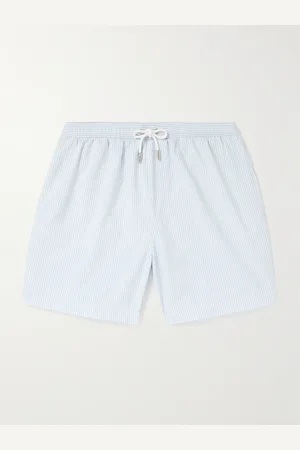 Mr P. Straight-Leg Mid-Length Striped Seersucker Swim Shorts - Men - - XL