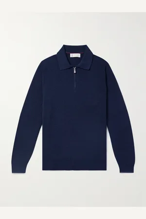 Brunello Cucinelli Ribbed Cashmere Half-Zip Sweater - Men - - IT 50