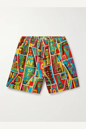 BODE New England Mosaic Straight-Leg Printed Textured-Cotton Shorts - Men - - S