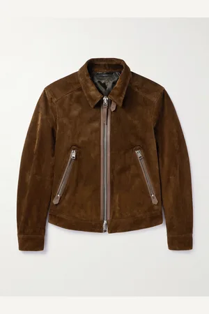 Tom Ford Leather-Trimmed Suede Bomber Jacket - Men - - IT 50