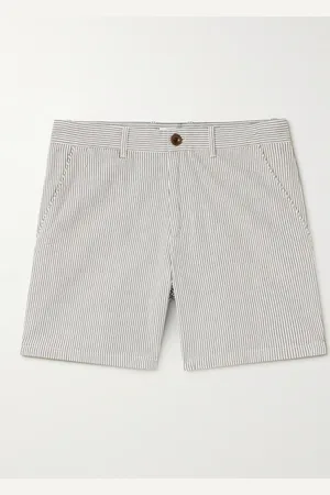 Mr P. Slim-Fit Straight-Leg Striped Cotton Bermuda Shorts - Men - - 28