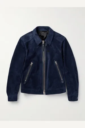 Tom Ford Leather-Trimmed Suede Bomber Jacket - Men - - IT 46
