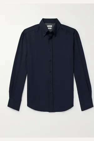 Brunello Cucinelli Slim-Fit Button-Down Collar Cotton and Cashmere-Blend Shirt - Men - - M
