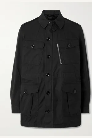 Tom Ford Leather-Trimmed Cotton-Twill Field Jacket - Men - - IT 44