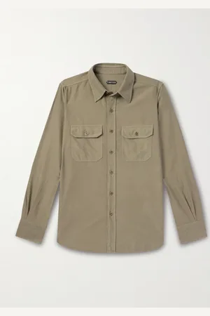 Tom Ford Slim-Fit Cotton-Moleskin Shirt - Men - - EU 42