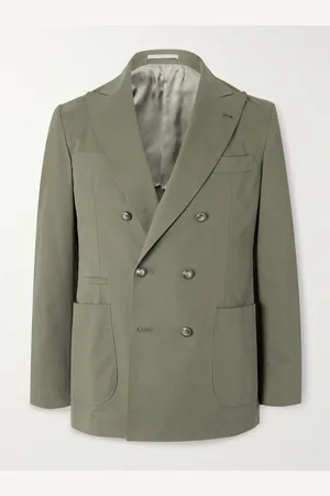 Brunello Cucinelli Double-Breasted Cotton-Blend Suit Jacket - Men - - IT 48