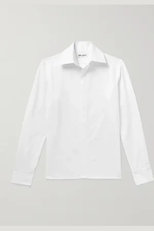 Saint Laurent Logo-Embroidered Cotton Shirt - Men - - 38