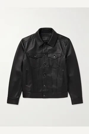 Mr P. Full-Grain Leather Trucker Jacket - Men - - XXL