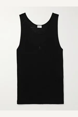 Saint Laurent Cassandre Ribbed Logo-Embroidered Wool Tank Top - Men - - XS