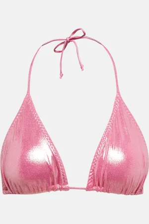 Norma Kamali Metallic triangle bikini
