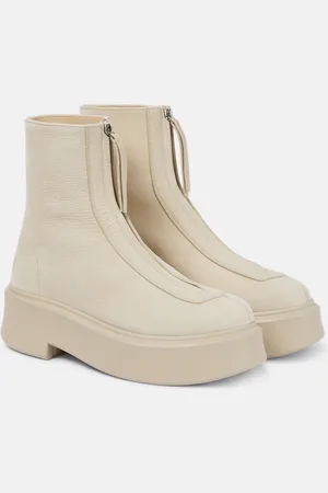 The Row Zipped 1 leather ankle boots