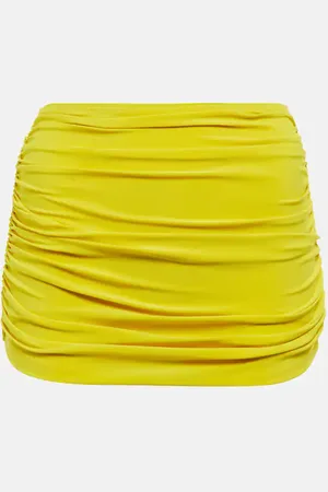 Norma Kamali Bill shirred high-rise bikini bottoms