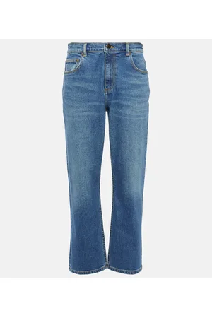 Double Waistband Detail Straight Leg Jeans