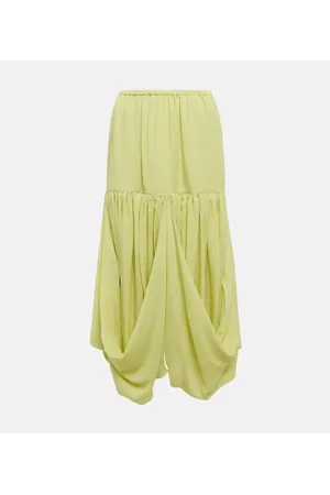 The Row Olwen draped silk midi skirt