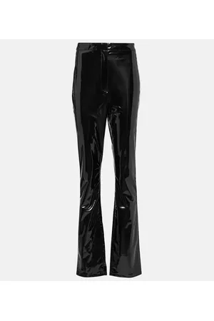 ROTATE High-rise vinyl slim pants