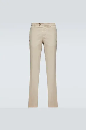 Brunello Cucinelli Mid-rise cotton-blend slim pants