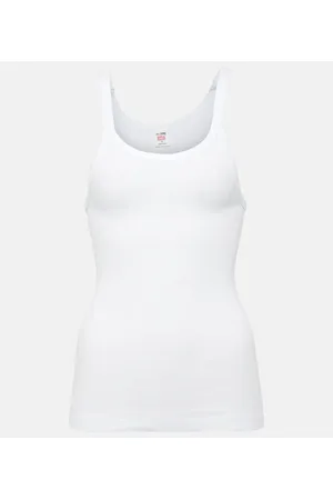 RE/DONE Ribbed-knit cotton jersey tank top