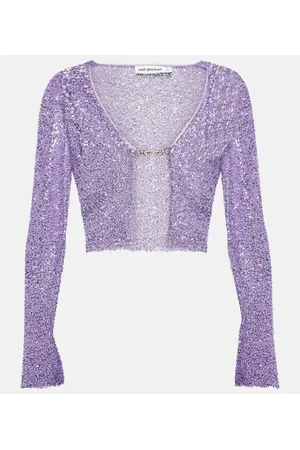 Self-Portrait Sequined cropped cardigan