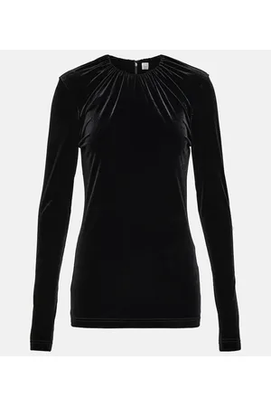 Totême Gathered velvet top
