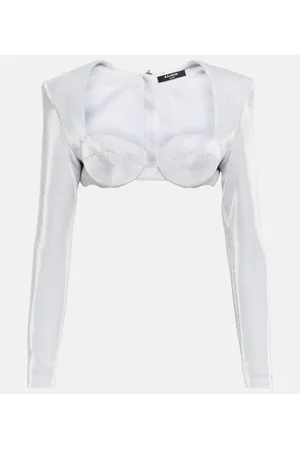 Balmain Metallic crop top