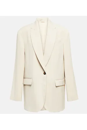 Brunello Cucinelli Single-breasted wool-blend blazer